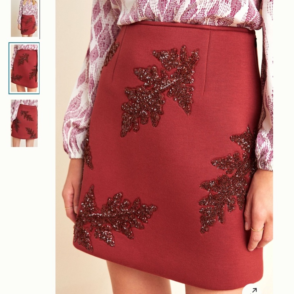 NWT Anthropologie Fatima Sequined Mini Skirt 12